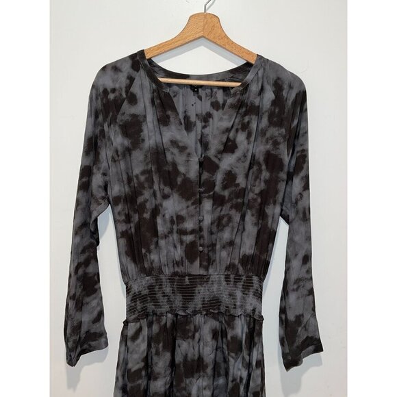 Rails Gray Slate Tie-Dye Long Sleeve Mini Jasmine Dress Women's Size M - Picture 3 of 11
